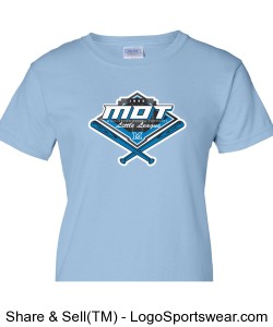 MOT Little League Full Color Logo Ladies T-Shirt - Light Blue Design Zoom