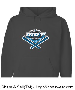 MOT Little League Full Color Logo Adult Hoodie - Dark Grey Design Zoom