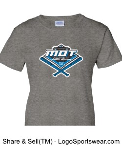 MOT Little League Full Color Logo Ladies T-Shirt - Grey Design Zoom